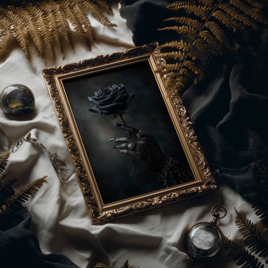 Midnight Bloom In Silver Grasp