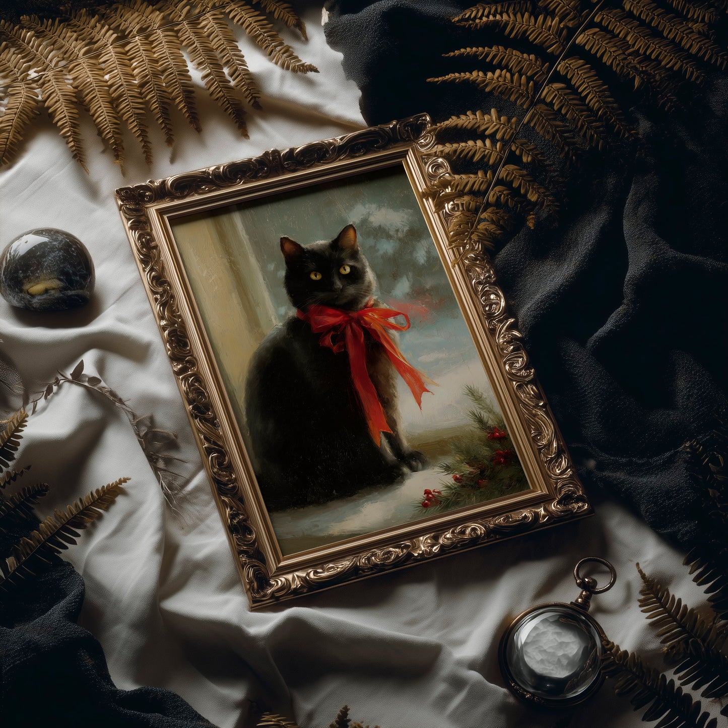 Midnight Wears A Scarlet Bow