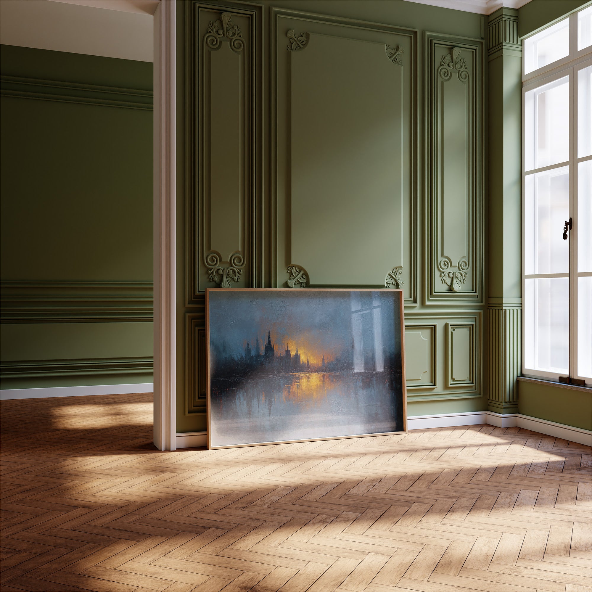 Distant City Burns At Dusk