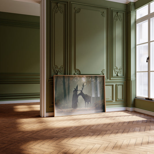 Forest Keeper Meets Ancient Stag