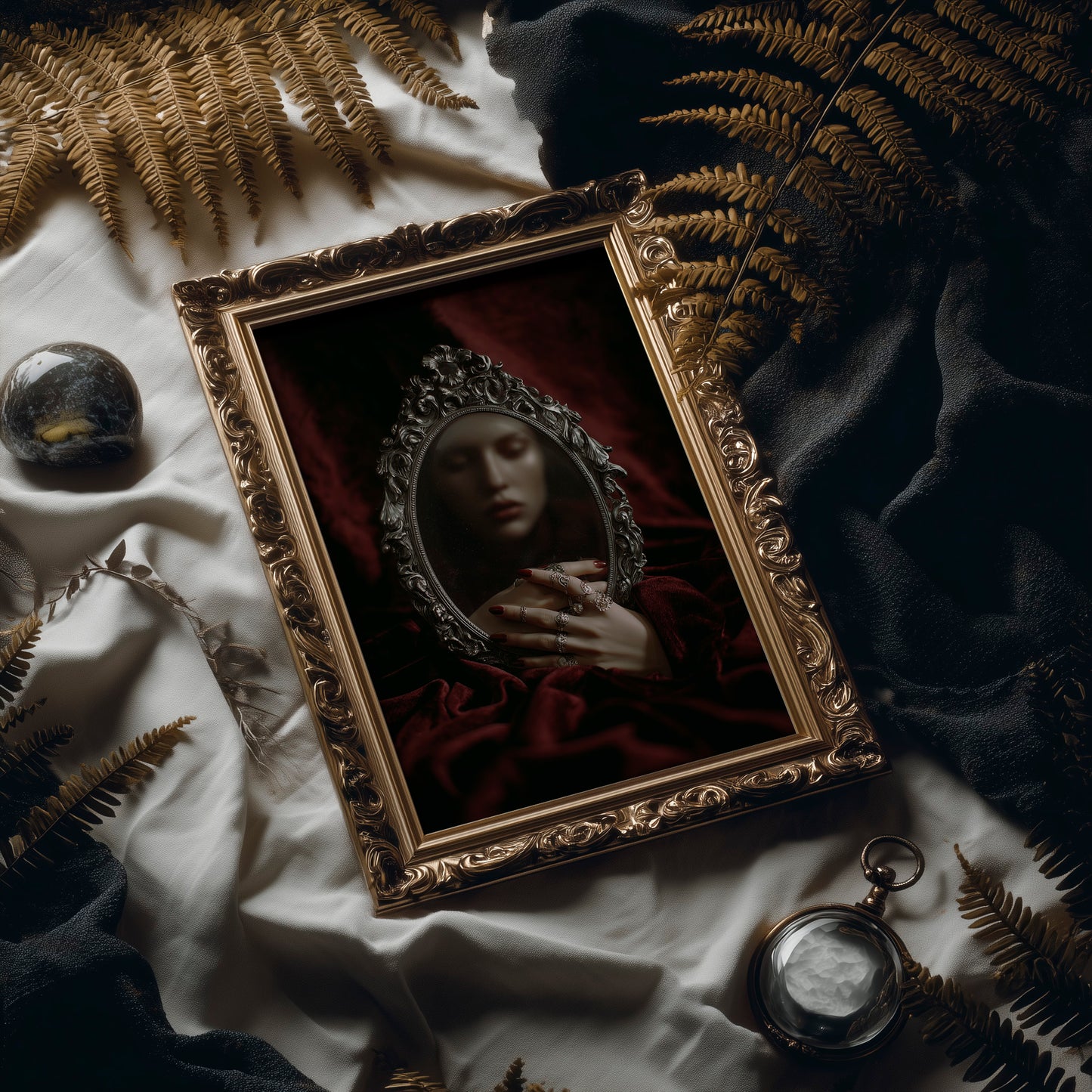 Velvet Secrets Behind Silver Frame