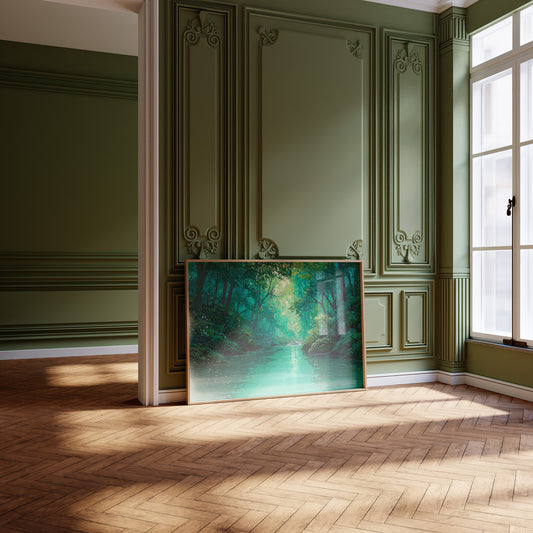 Emerald Path Between Forest Pages