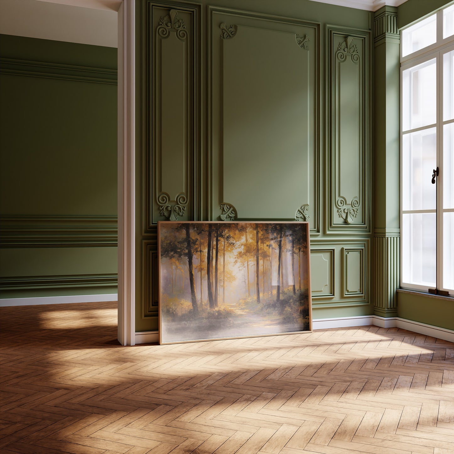 Forest Path Bathed In Light