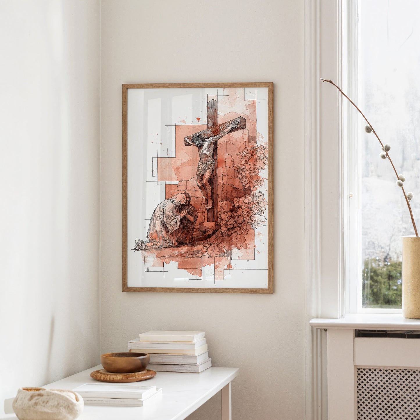 Faith Blooms In Coral Light