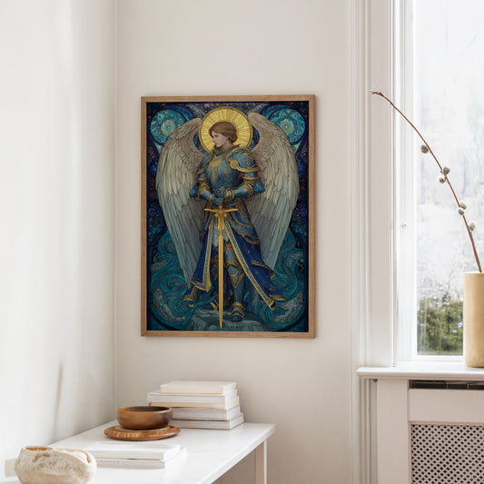 Celestial Warrior In Azure Tides