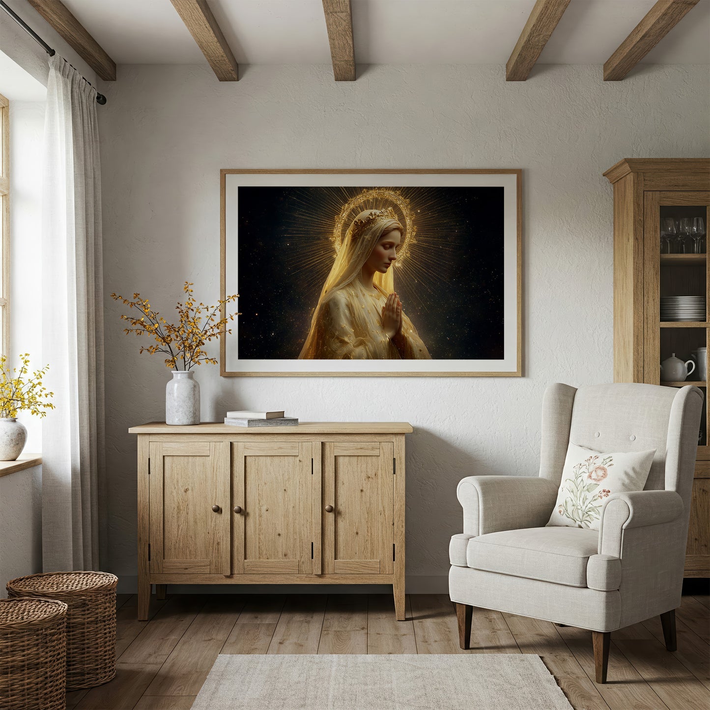 Radiant Prayer In Golden Light