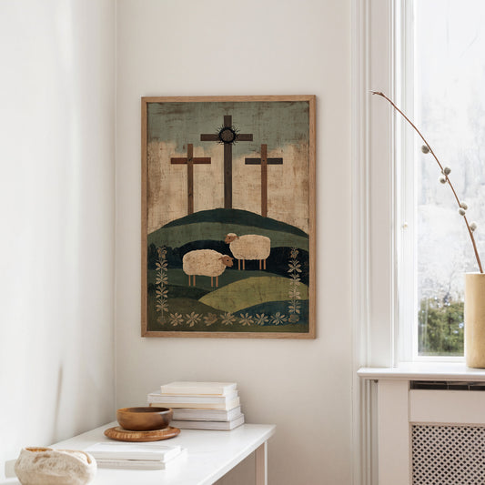 Sheep Graze Below Sacred Hills