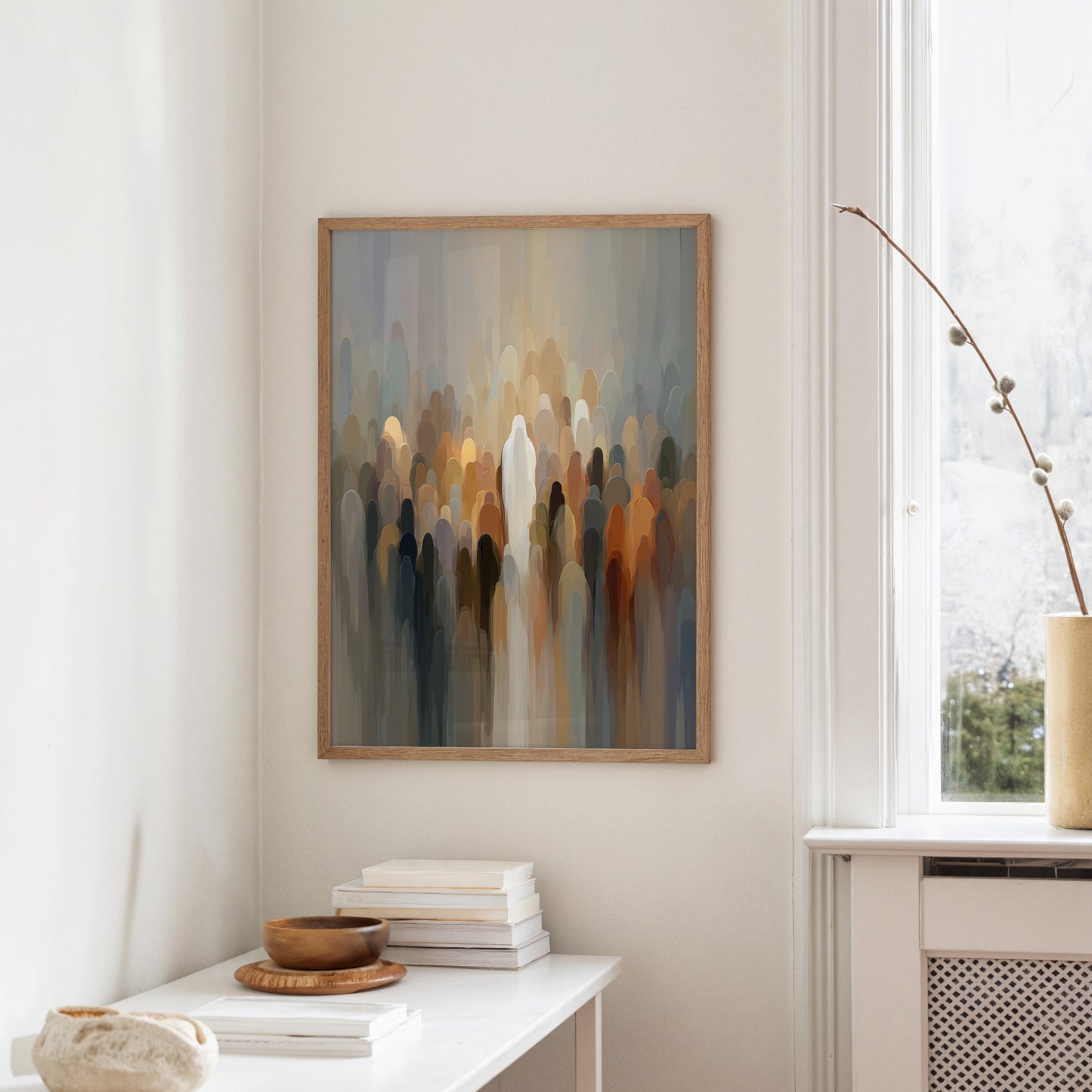 Figures Blurred By Morning Fog