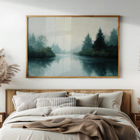 Evergreens Reflect Upon Still Waters