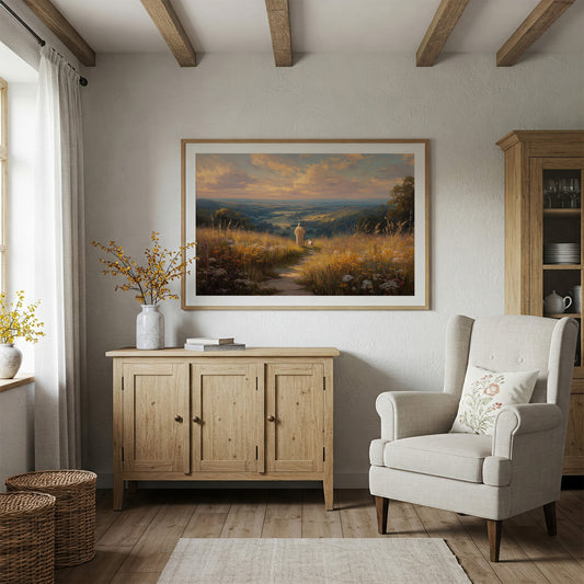 Sunlit Path Through Golden Fields