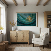 Teal Cosmos Births Golden Star