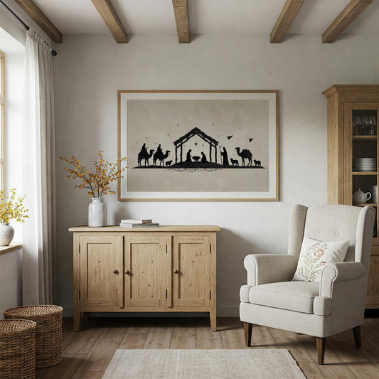 Silent Night In Ink Silhouettes