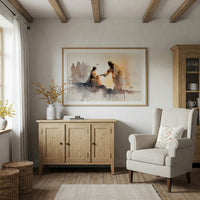 Hands Connect In Amber Light