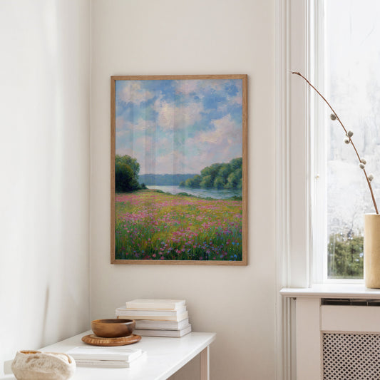 Wildflowers Drift Toward Distant Shore