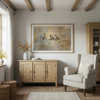 Sparrows Rest On Autumn Branch