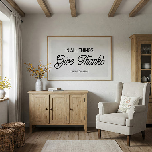 Gratitude Between Wooden Shelves