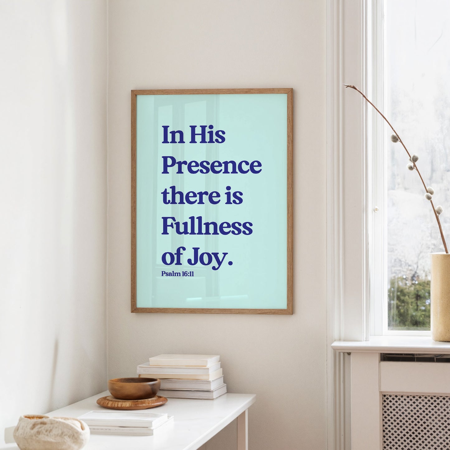 Sacred Words On Mint Canvas