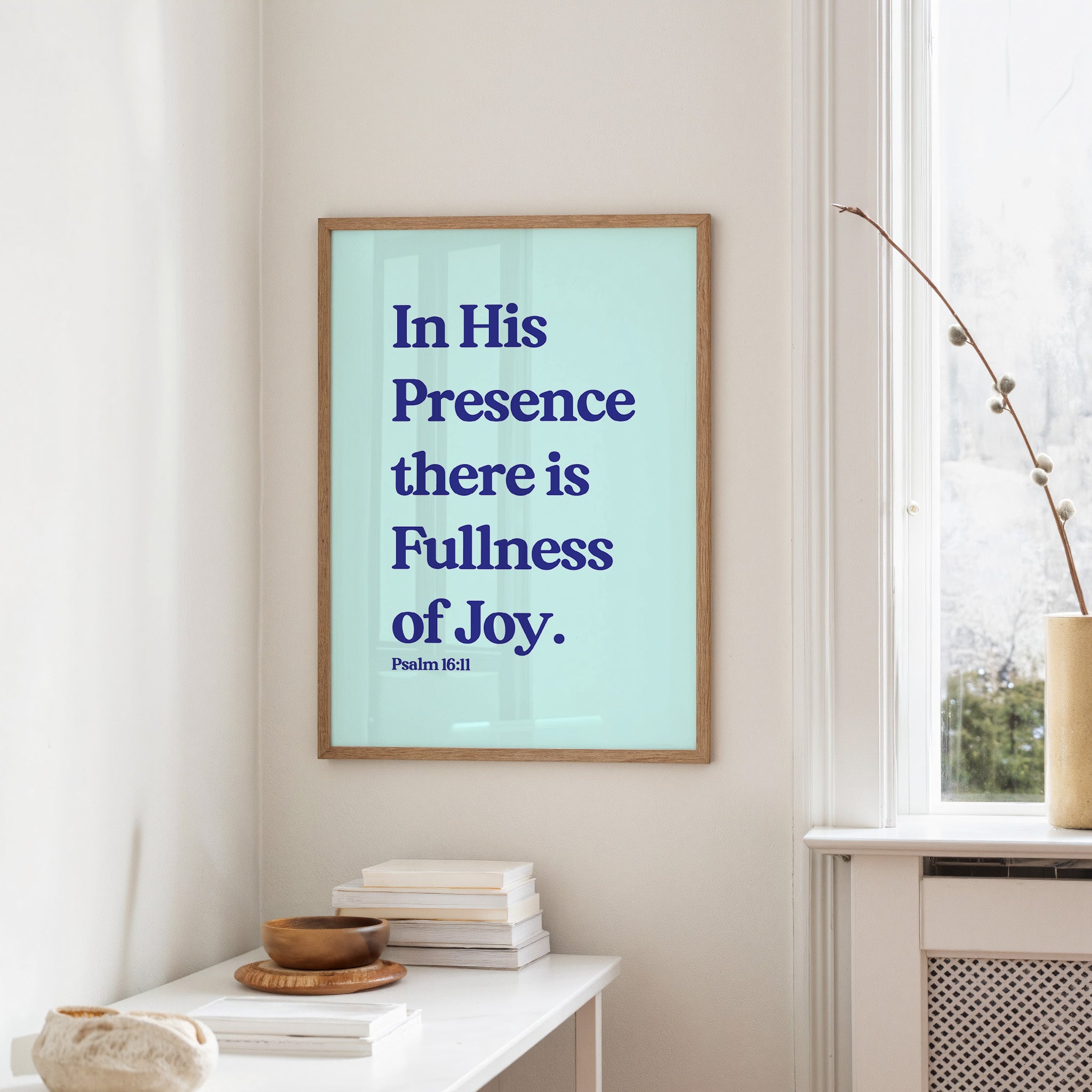 Sacred Words On Mint Canvas