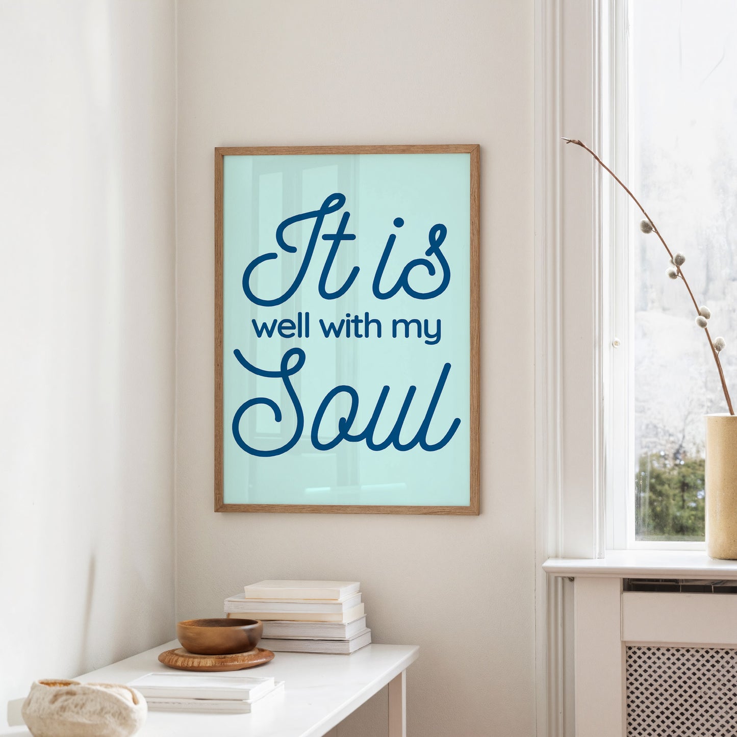 Serene Words On Mint Canvas