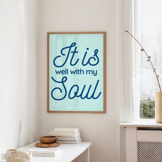Serene Words On Mint Canvas