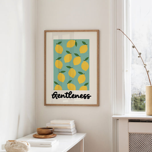 Citrus Symphony On Mint Canvas