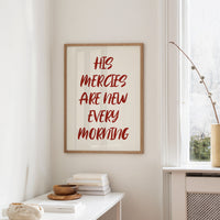 Crimson Words On Ivory Canvas