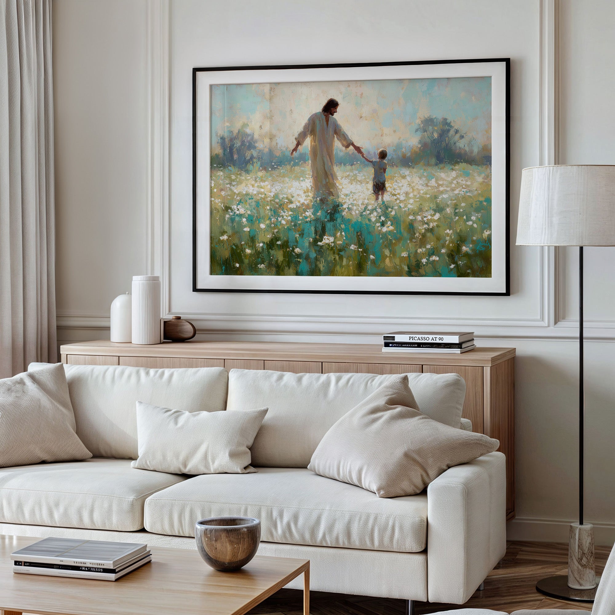Ethereal Guidance Through Wildflower Fields