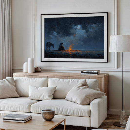 Moonlit Embers on the Prairie Horizon