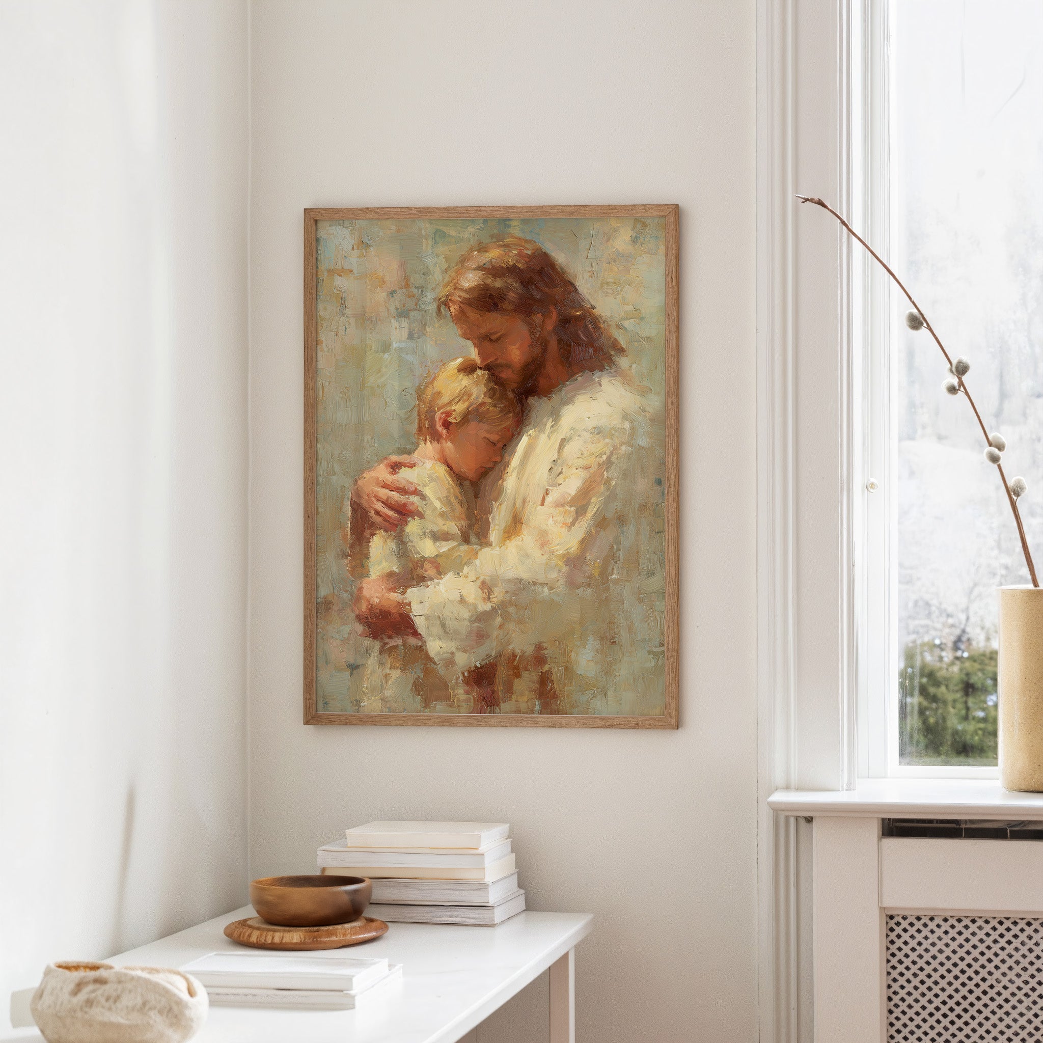 Tender Embrace in Warm Brushstrokes