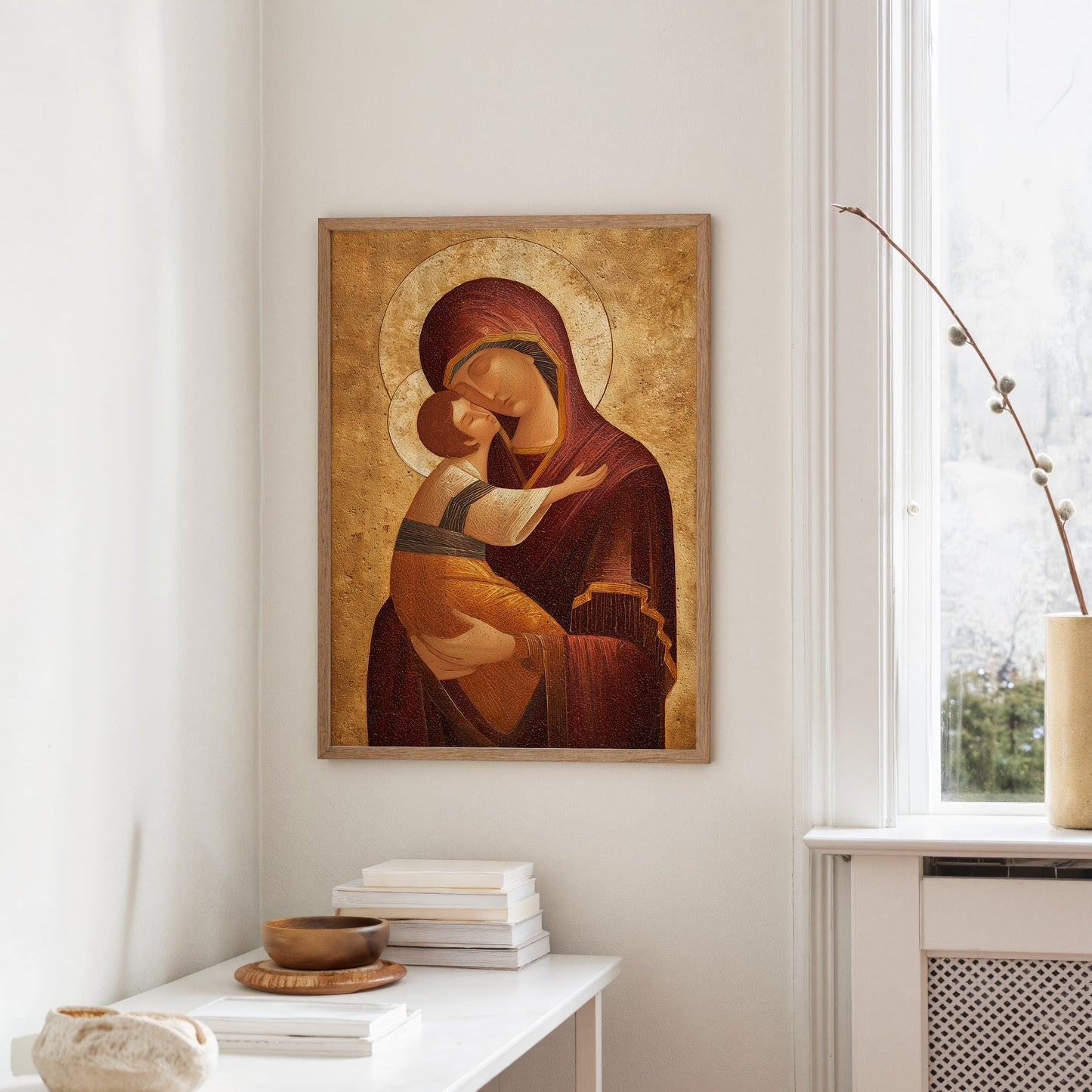 Sacred Embrace in Golden Radiance