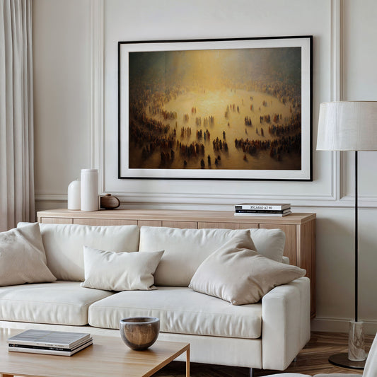 Luminous Gathering In Golden Mist