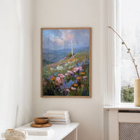 Sacred Summit Blooms Under Pastel Skies
