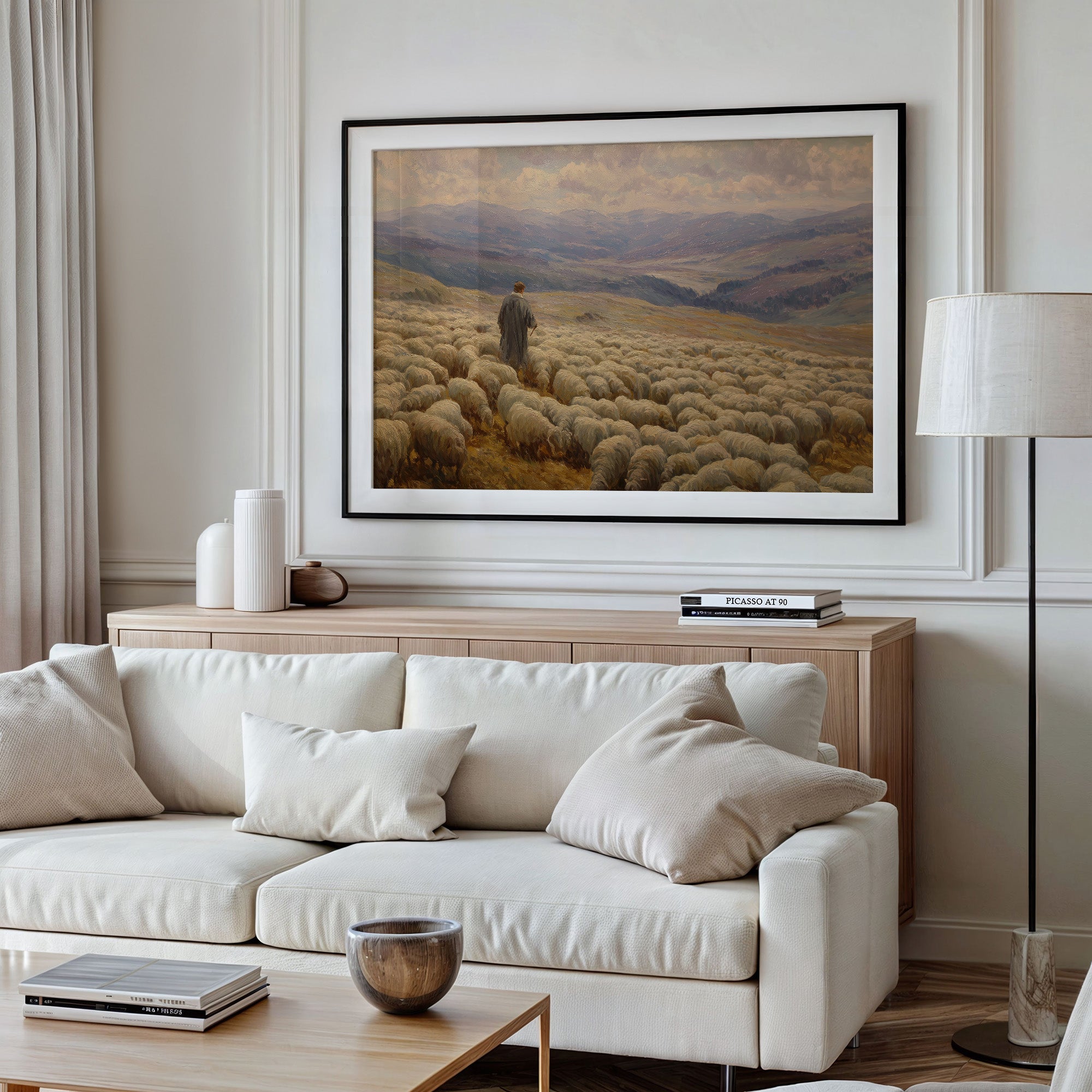 Shepherd's Solitude Among Rolling Hills