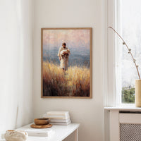 Gentle Guardian Traverses Golden Fields