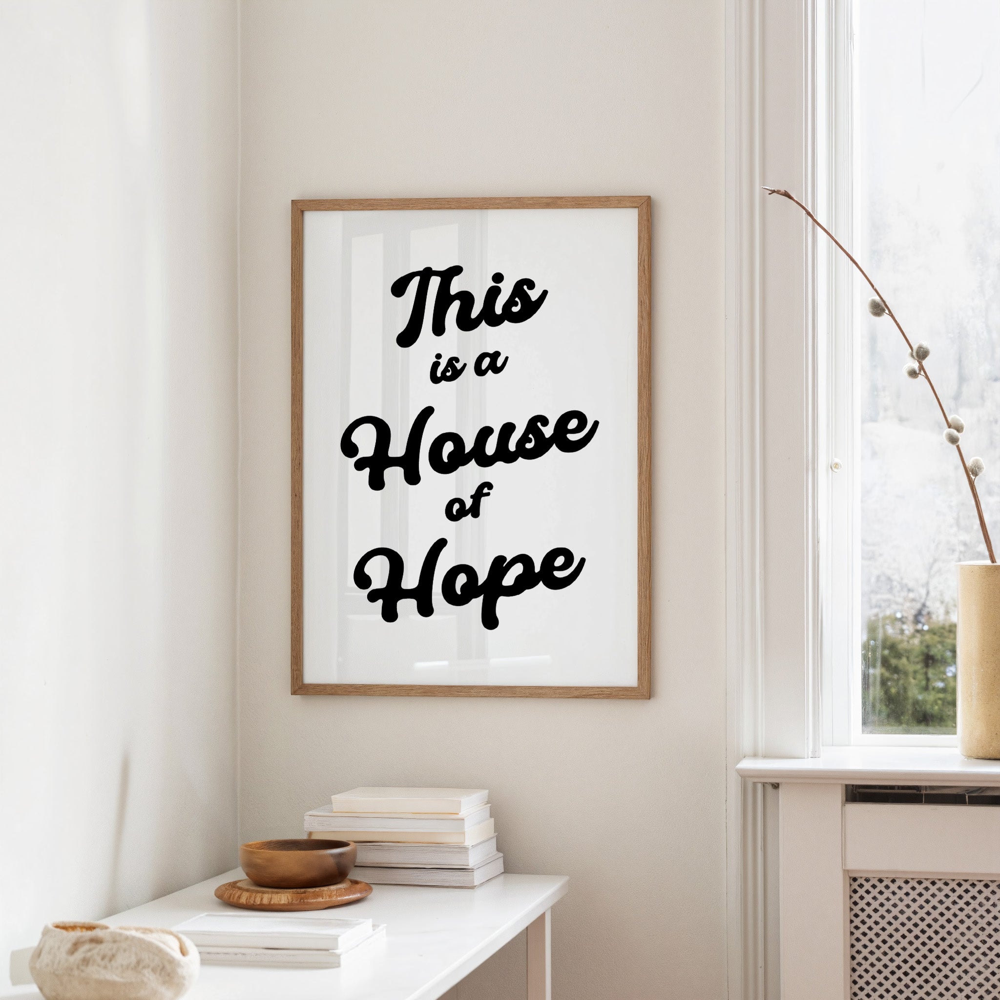 Sanctuary Words Embrace White Canvas