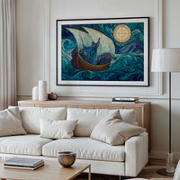 Stained Glass Voyage Through Tempest Seas