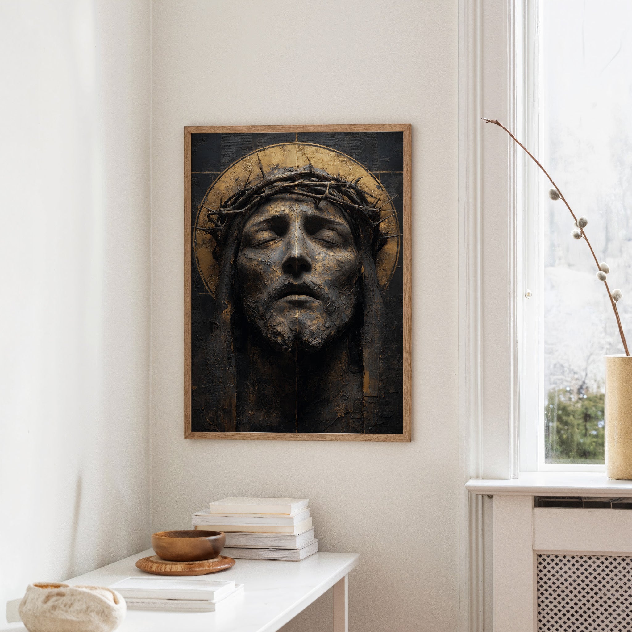 Gilded Sorrow in Sculptural Grace