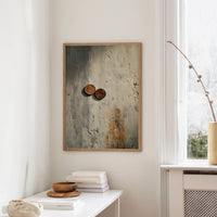 Copper Remnants on Weathered Canvas