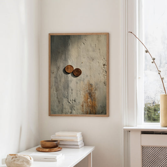 Copper Remnants on Weathered Canvas