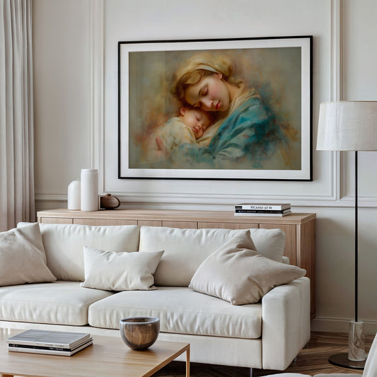 Tranquil Embrace in Turquoise and Gold