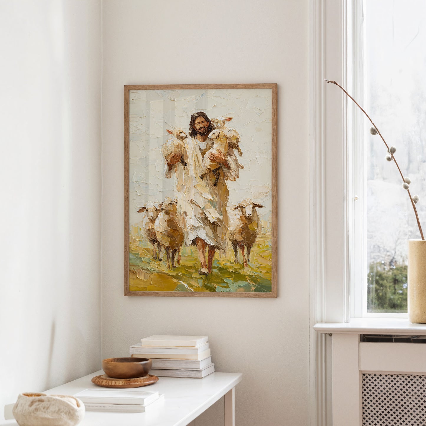Shepherd's Embrace in Golden Fields