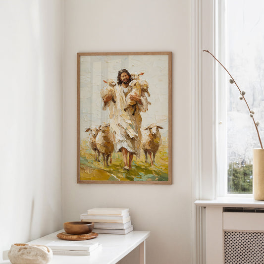 Shepherd's Embrace in Golden Fields