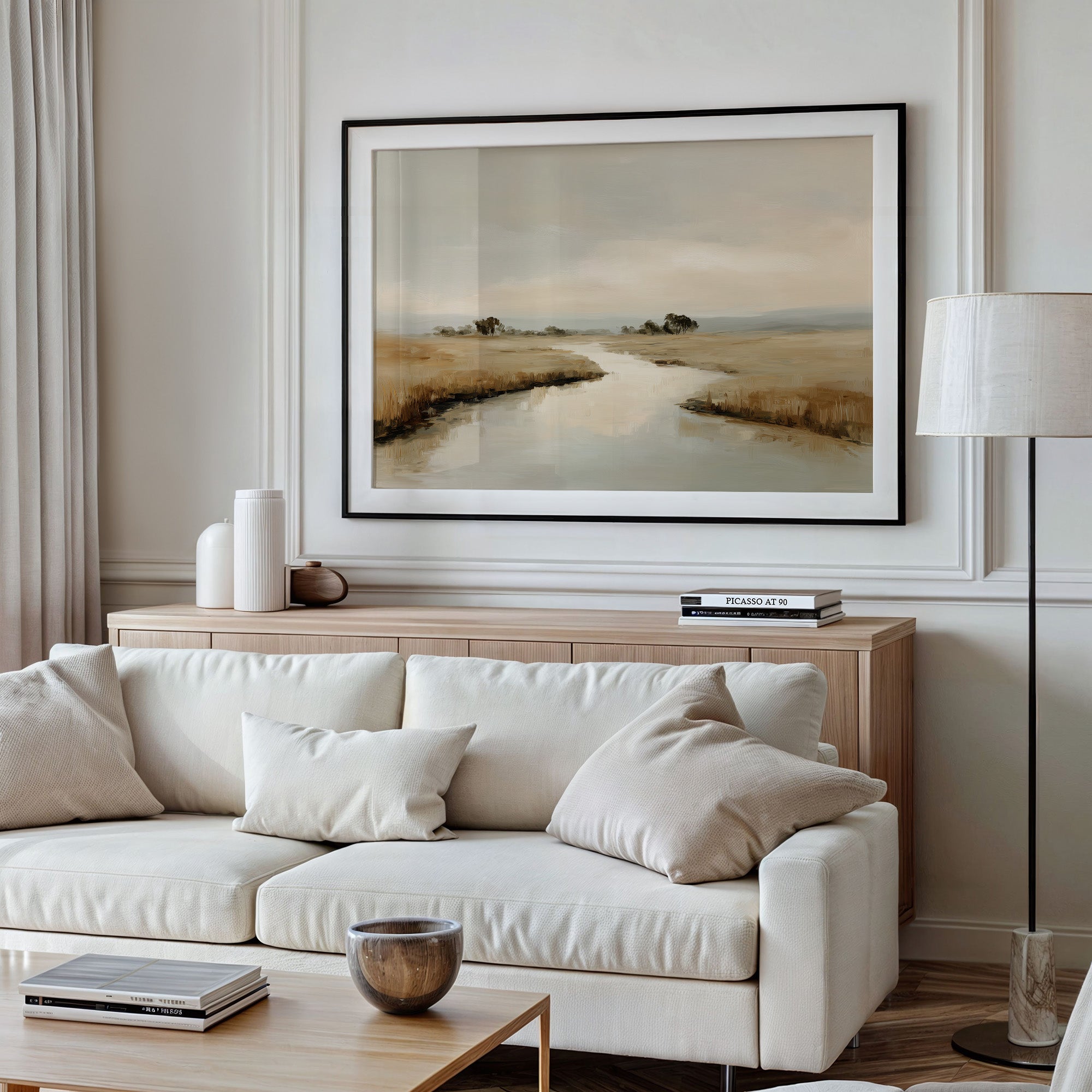 Whispered Reflections Across Ivory Marshlands