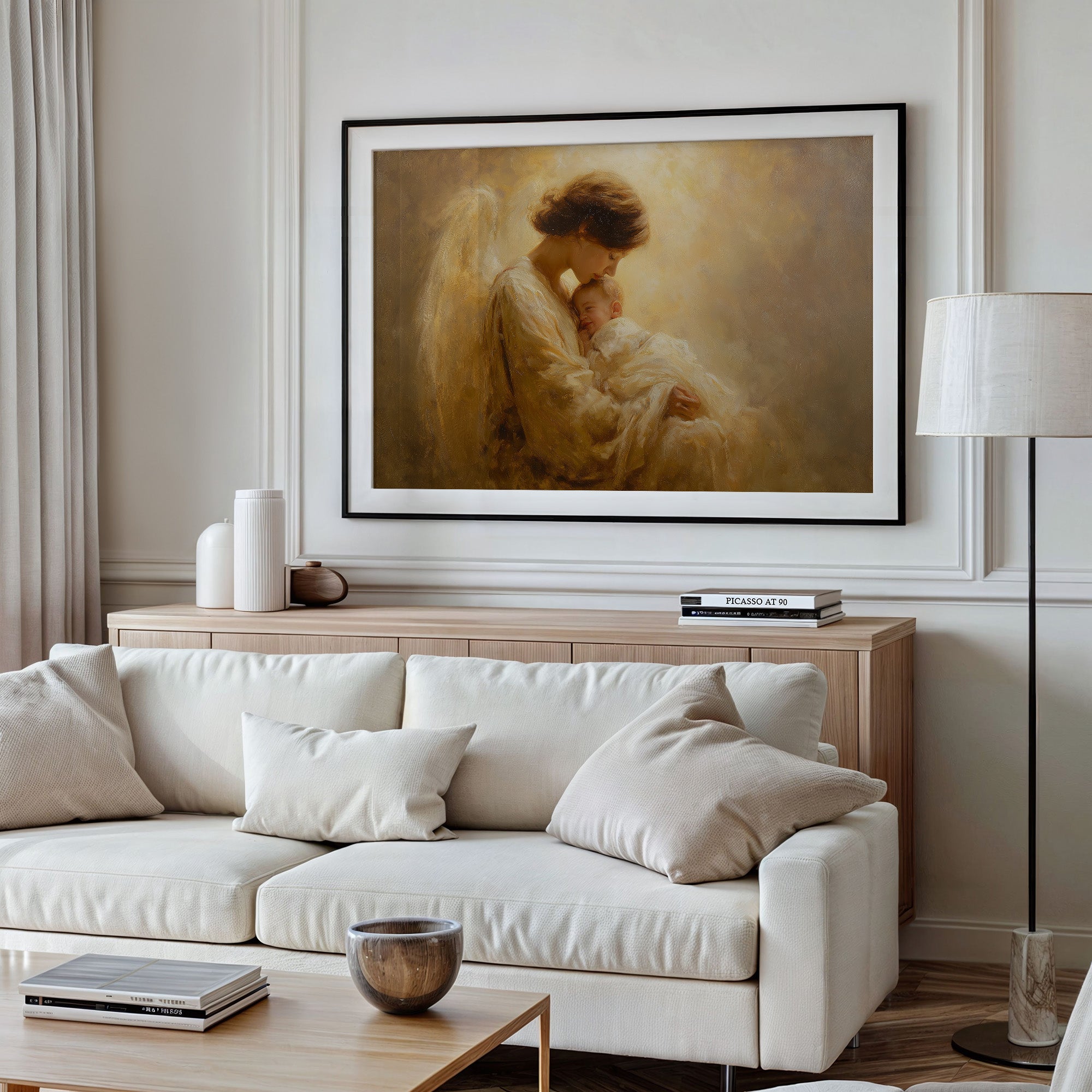 Celestial Embrace in Amber Light
