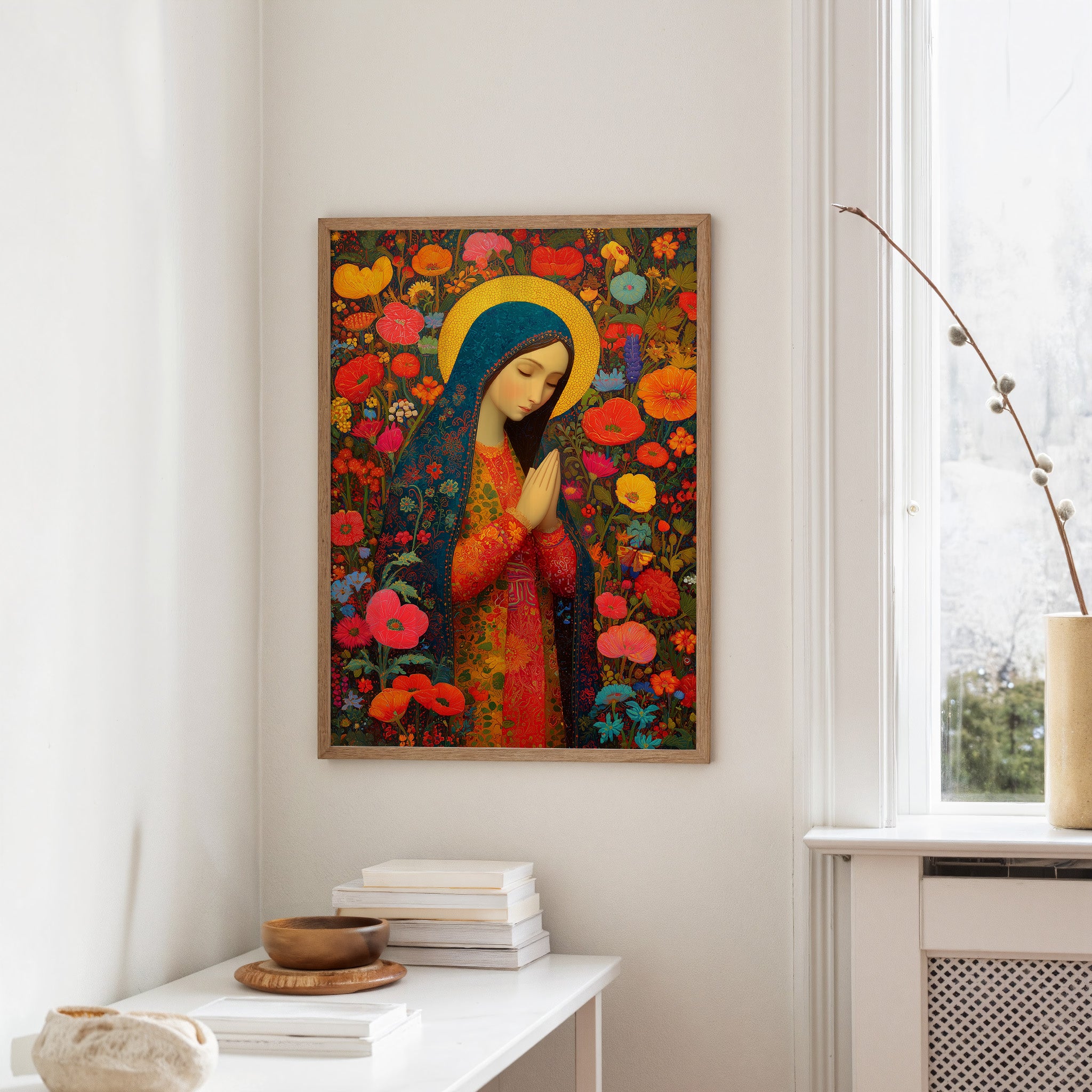 Poppy Garden Prayer in Vibrant Devotion