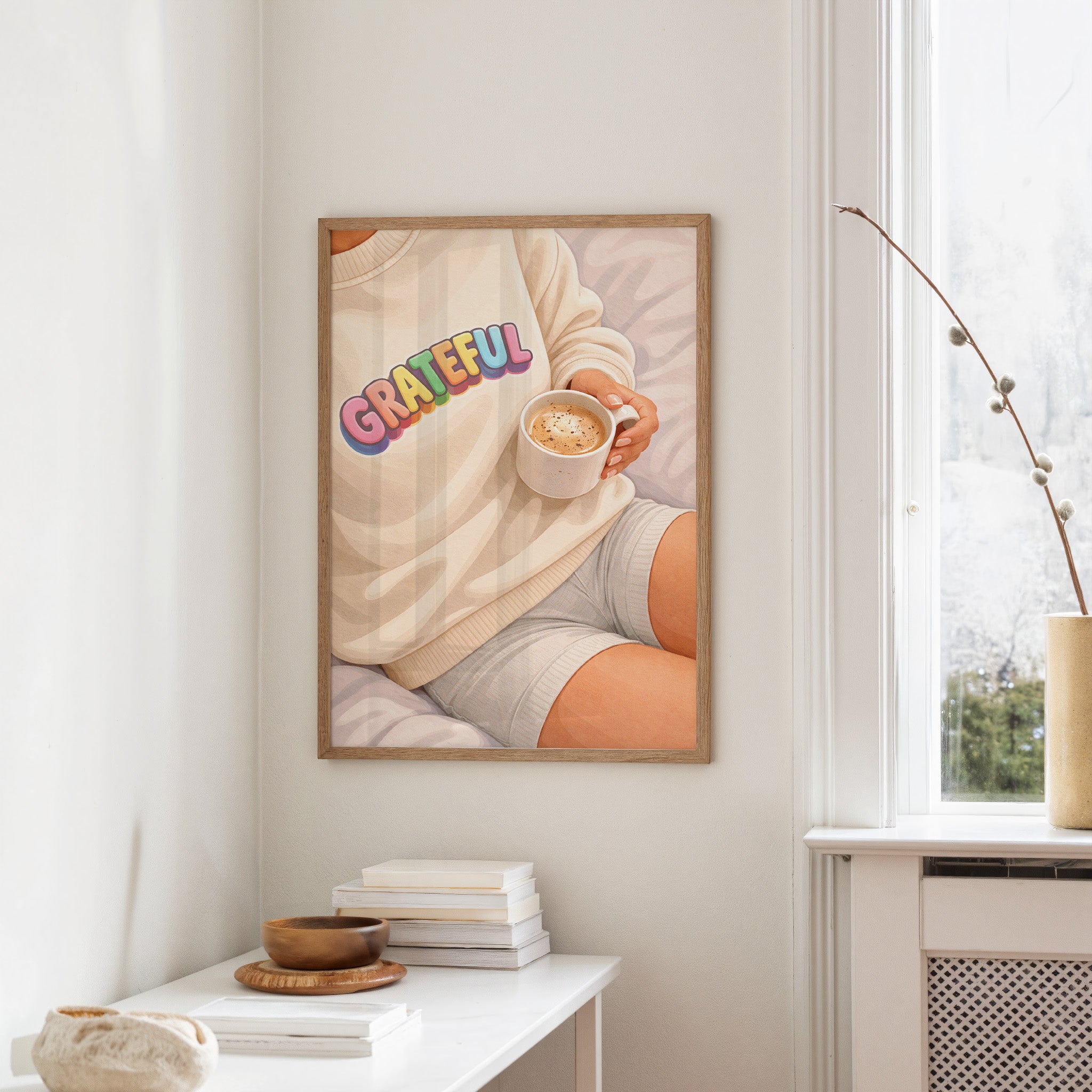 Rainbow Gratitude Embraces Morning Ritual