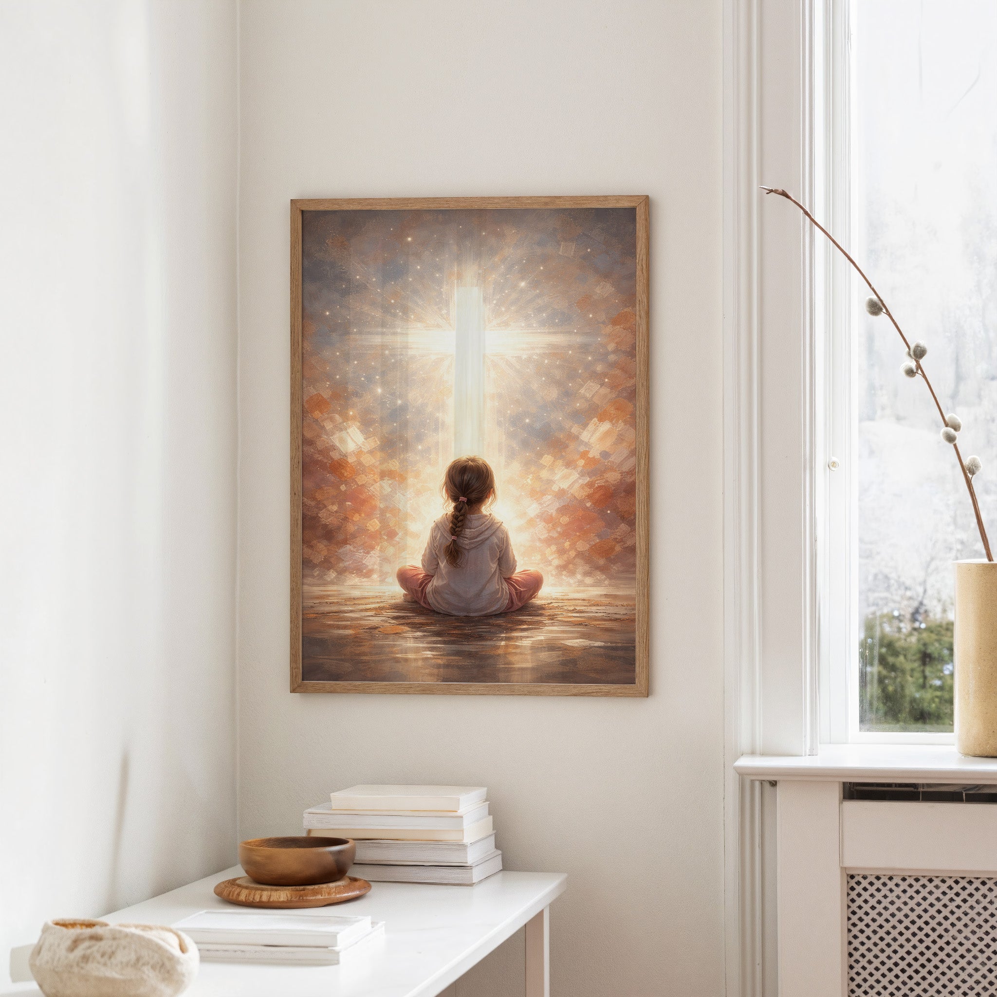 Celestial Whispers Guide Innocent Prayer