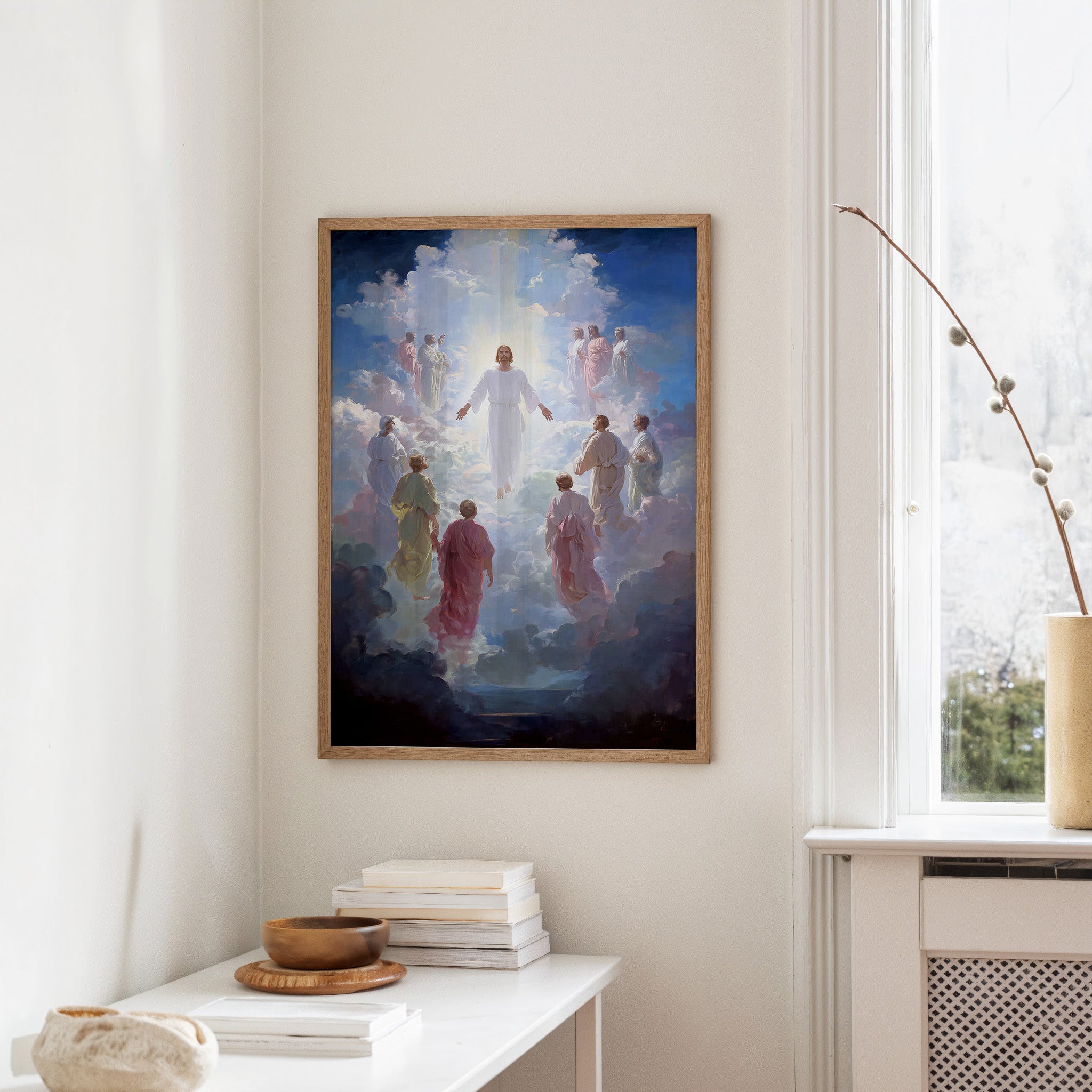 Celestial Ascension Through Radiant Clouds
