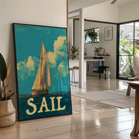 Voyage Beyond Words: Vintage Maritime Poster