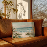 Seaside Roses Frame Distant Sails